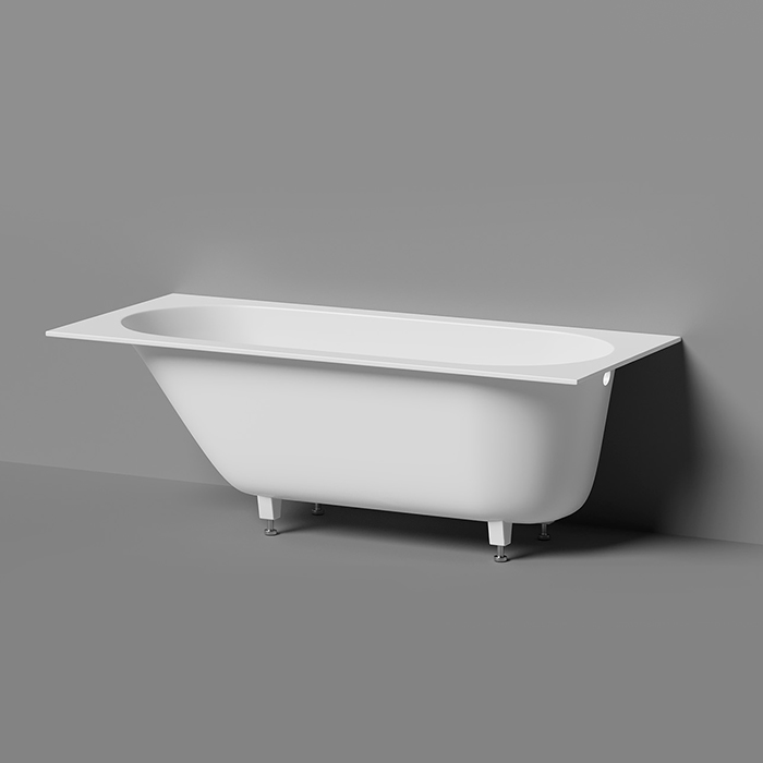 Salini Lofo Ванна 168.8x74.2x59см, встраиваемая, Solid Surface, без слив-перелива, с ножками, цвет: белый матовый