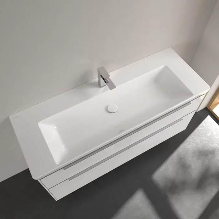 Villeroy&Boch Subway 3.0 Раковина 130х47х17см., 1 отв., подвесная, без перелива, цвет: альпийский белый