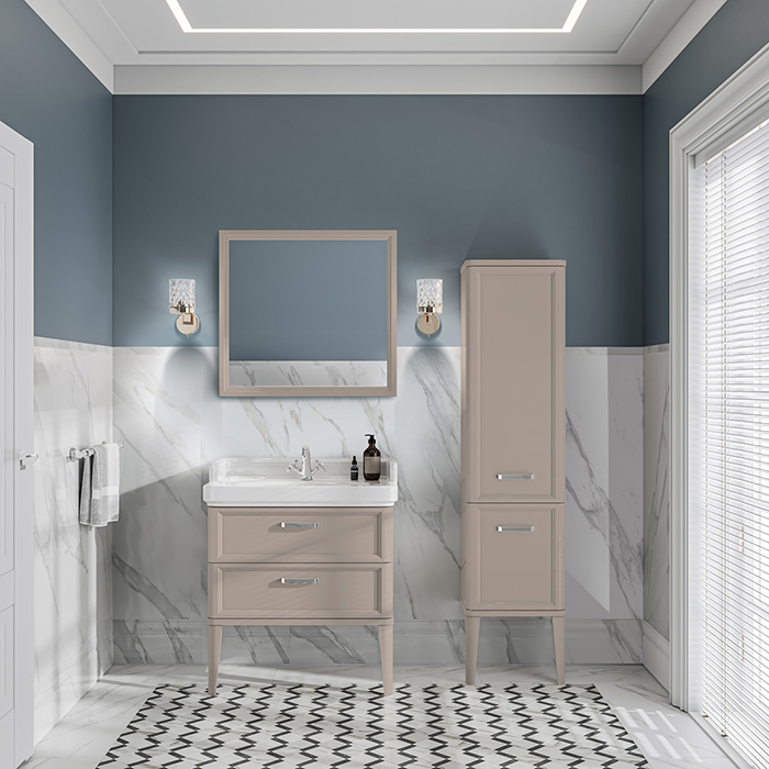 Kerama Marazzi Pompei Тумба 80см., подвесная, 2 ящика, цвет: камео бежевый глянцевый