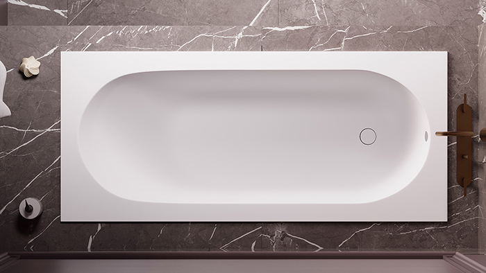 Salini Lofo Ванна 168.8x74.2x59см, встраиваемая, Solid Surface, без слив-перелива, с ножками, цвет: белый матовый