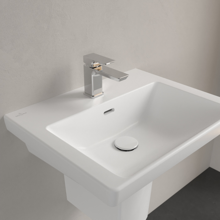 Villeroy&Boch Subway 3.0 Раковина 55х44х16.5см., 1 отв., подвесная, CeramicPlus, с переливом, цвет: белый камень