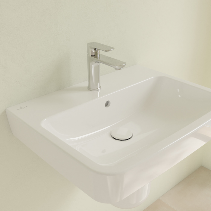 Villeroy&Boch O.novo раковина 60x46x17.5см., 1 отв., подвесная, с переливом, цвет: альпийский белый