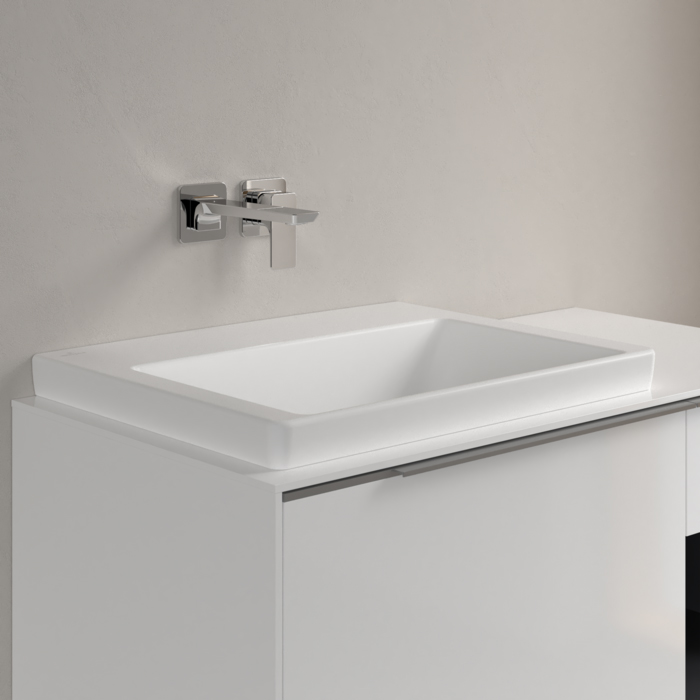 Villeroy&Boch Subway 3.0 Раковина 60х47х16.5см., без отв., подвесная, CeramicPlus, без перелива, цвет: белый камень