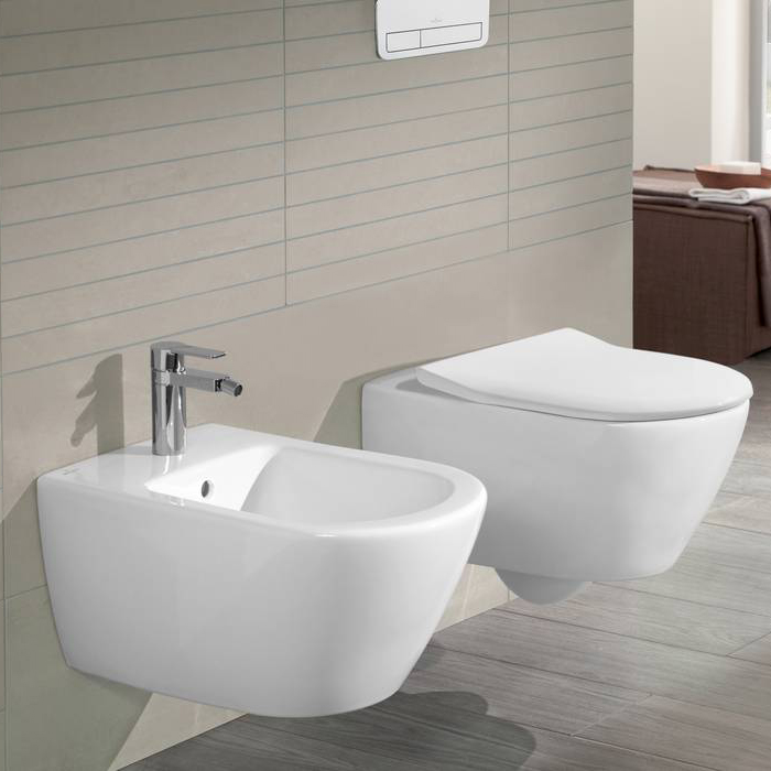 Villeroy&Boch Subway 2.0 Унитаз подвесной 37.5x56.5 см, безободковый, с антигрязевым покрытием CeramicPlus, цвет: белый