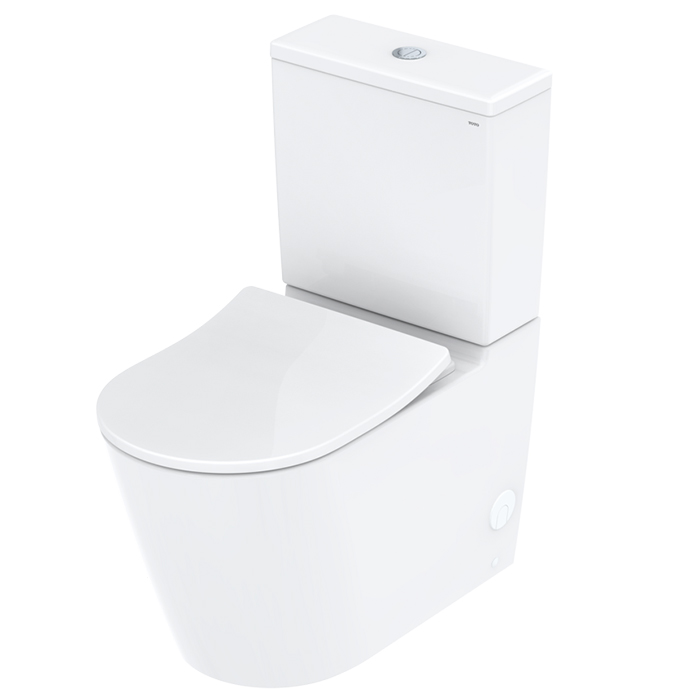 TOTO RP Унитаз-моноблок 38x70x43см, безободковый, Tornado, сиденье Slim микролифт, цвет: белый