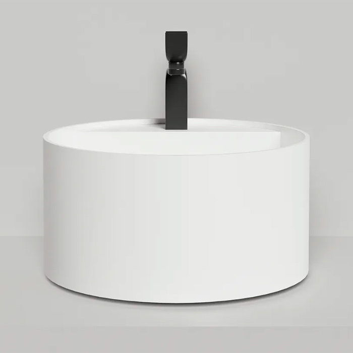 Salini Armonia Round Top 02 Раковина напольная 45x45x25см., с 1 отв. материал: S-Stone, цвет: белый матовый