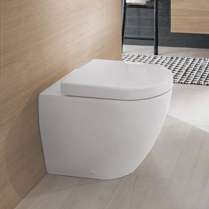 Villeroy&Boch Subway 2.0, Унитаз с открытым смывным краем, пристенная установка, DirectFlush, горизонтальный выпуск, не подходит для установки со смывными кранами, 37x56см, цвет: белый