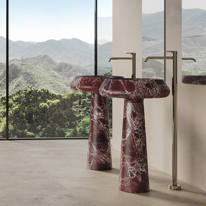 Dea Design Marble Napoli Раковина 54.5x54.5x90см., напольная, без отв., мрамор, цвет: Rosso Levanto