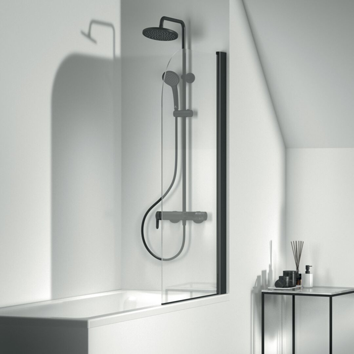 Ideal Standard IdealRain Cerafine O Душевая система с настенным смесителем, верхним душем Ø20см., держателем, лейкой для душа и шлангом 175см., цвет: черный матовый