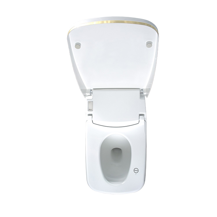 SensPa Tankless Электронный унитаз 41x70x54см, напольный, TCB-9100GA, цвет: белый/золото