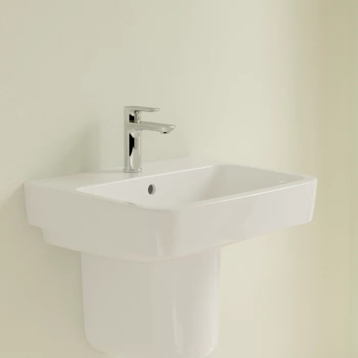Villeroy&Boch O.novo раковина 55x46x17.5см., 1 отв., подвесная, без перелива, цвет: альпийский белый