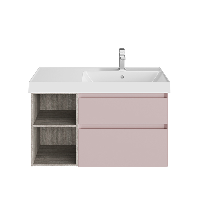 Kerama Marazzi Cubo Тумба 90см., подвесная, с ящиками, правая, цвет: мальва матовая