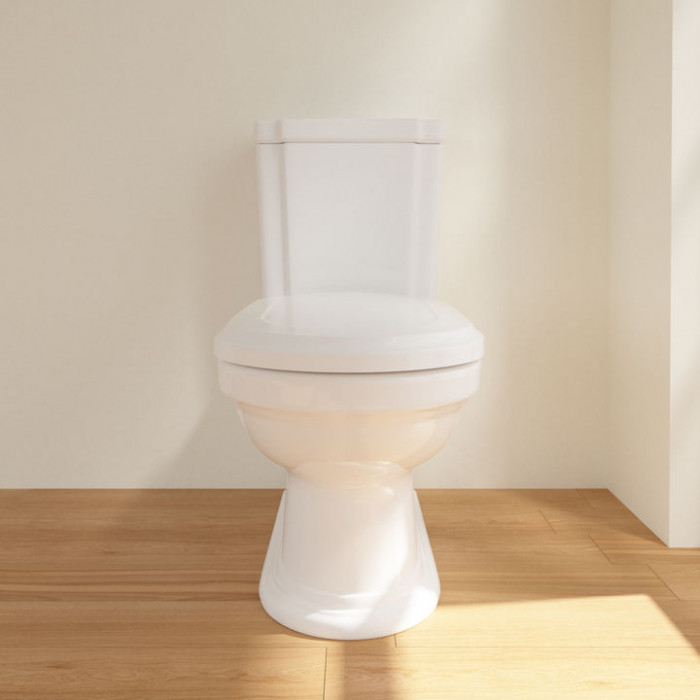 Villeroy Boch Hommage Унитаз моноблок, горизонтальный выпуск, 37x72.5см, с антигрязевым покрытием CeramicPlus, цвет: белый