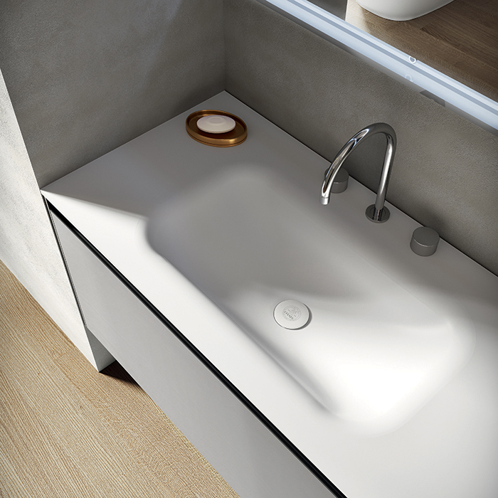 Oasis Eden Композиция №5 Комплект мебели 143x52.5см., цвет: Cemento/белый/хром