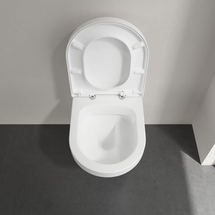 Villeroy&Boch Architectura Унитаз подвесной 370*530*330, безободковый, в комплекте сиденье c микролифтом, CeramicPlus, цвет альпийский белый