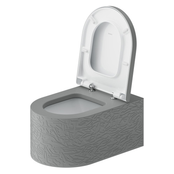 Duravit Millio Унитаз подвесной, 37x57см., декор "Pattern", крепление в компл., цвет: светло-серый матовый