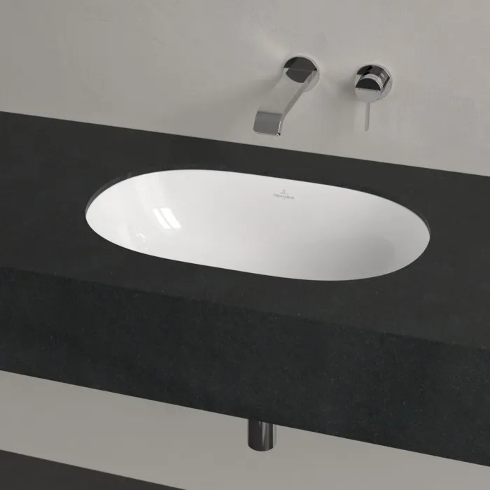 Villeroy&Boch O.novo Раковина 58х37х20см., без отв., под столешницу, с переливом, с антигрязевым покрытием CeramicPlus, цвет: альпийский белый