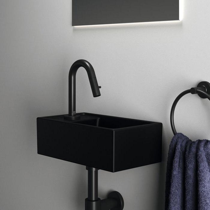 Ideal Standard i.life S Раковина 37x21xh12см, подвесная, с 1 отверстием, Sx, без перелива, цвет: чёрный матовый