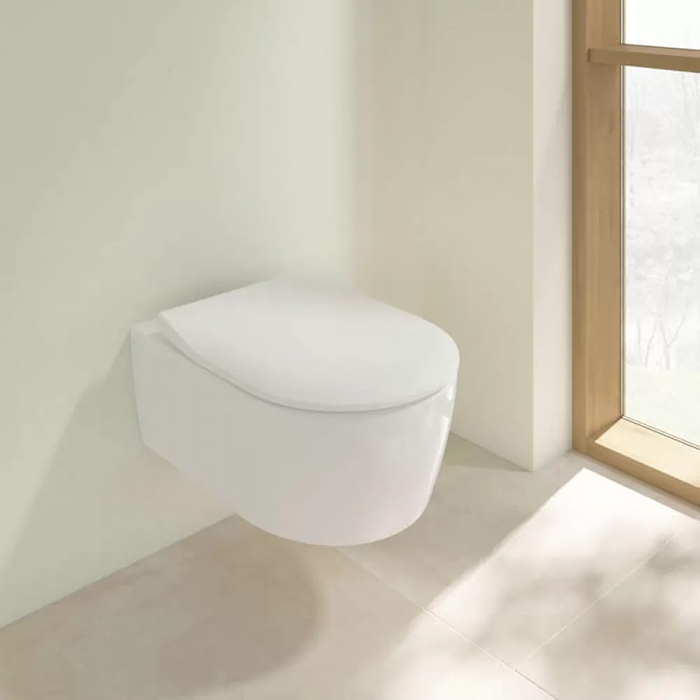 Villeroy&Boch Avento Сиденье с крышкой для унитаза, с микролифтом, нерж. сталь, цвет: альпийский белый