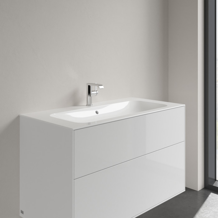 Villeroy&Boch Finion Раковина 100х50 см, 1 отв., с переливом, с антигрязевым покрытием CeramicPlus, цвет: белый