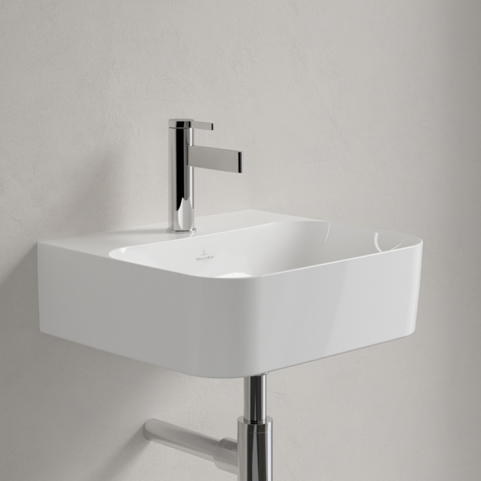 Villeroy&Boch Finion Раковина 43х39 см, 1 отв., с переливом, с антигрязевым покрытием CeramicPlus, цвет: белый