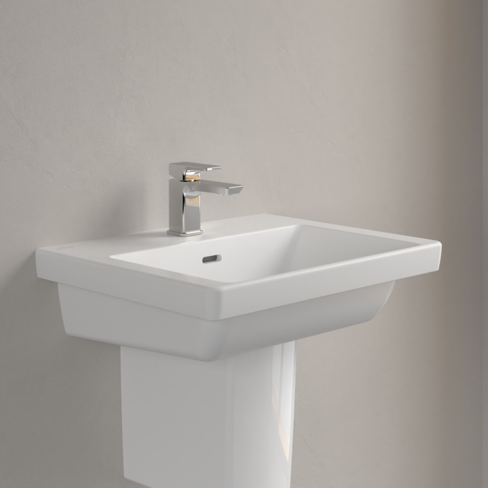 Villeroy&Boch Subway 3.0 Раковина 55х44х16.5см., 1 отв., подвесная, CeramicPlus, с переливом, цвет: белый камень