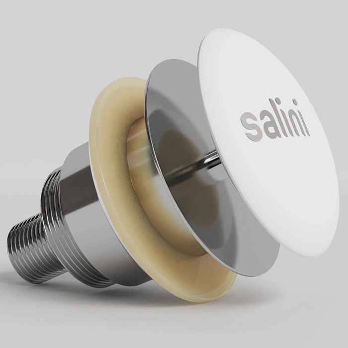 Salini D401 Донный клапан для ванны "Up&Down", S-Sense, цвет: белый матовый