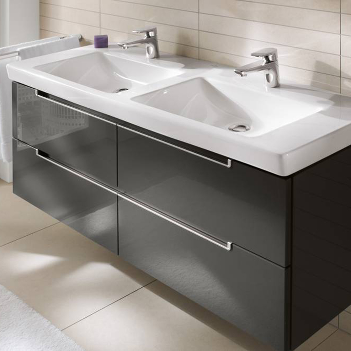 Villeroy&Boch Subway 2.0 Раковина 130х47 см, 2 отв., двойная, с переливом, цвет: белый