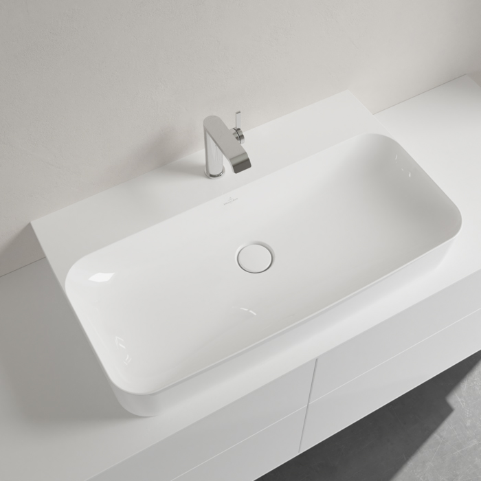 Villeroy&Boch Finion Раковина 80х47 см, 1 отв., с переливом, с антигрязевым покрытием CeramicPlus, цвет: белый