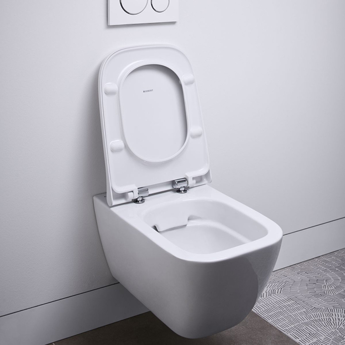 Geberit Smyle Square Унитаз 35х54см., подвесной, безободковый, с крышкой-сиденьем и микролифтом, цвет: белый