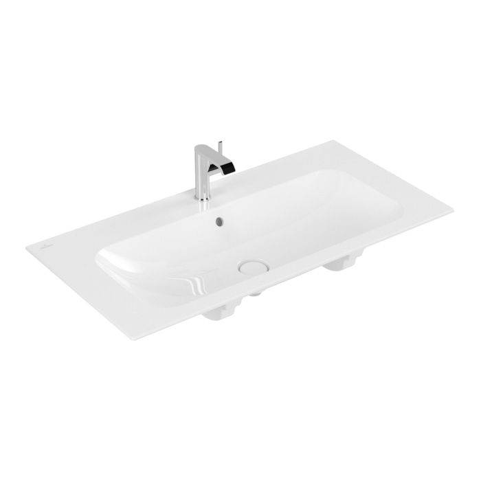 Villeroy&Boch Finion Раковина 100х50 см, 1 отв., с переливом, с антигрязевым покрытием CeramicPlus, цвет: белый