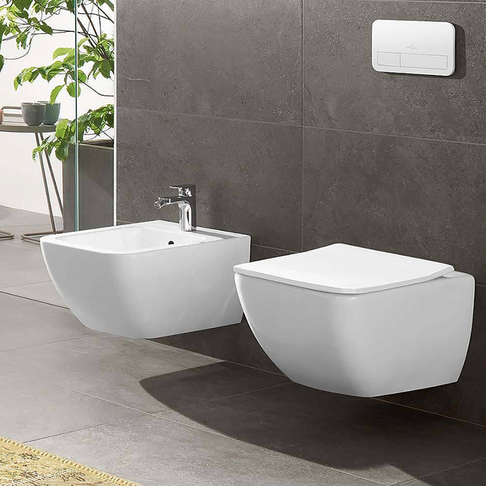 Villeroy&Boch Venticello Унитаз подвесной 37.5x56см, сиденье SlimSeat, микролифт, цвет: альпийский белый