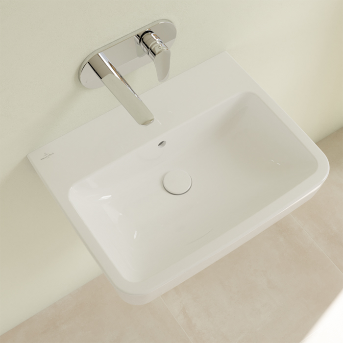 Villeroy&Boch O.novo раковина 60x46x17.5см., без отв., подвесная, с переливом, цвет: альпийский белый