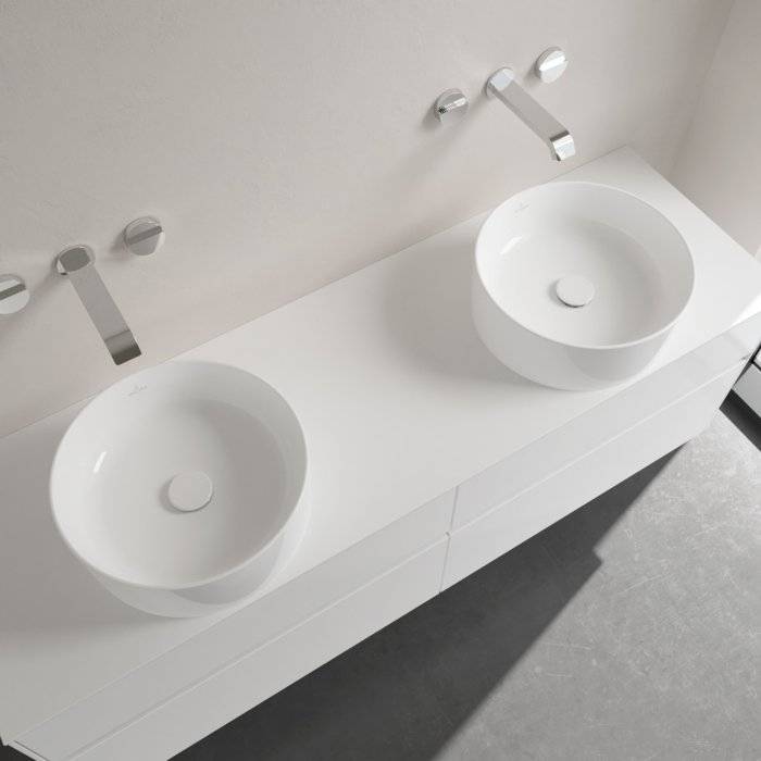 Villeroy&Boch Collaro Раковина накладная 400*400*145h, без отв. под смеситель, без перелива, TitanCeram, цвет альпийский белый