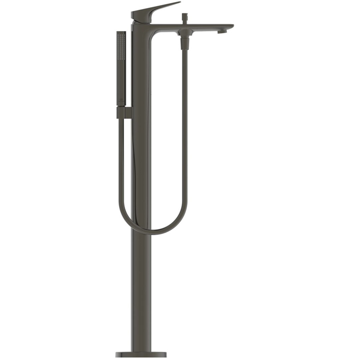 Ideal Standard La Dolce Vita Смеситель для ванны, напольный, ручной душ Stick, шланг для душа Idealflex 125см., для монтажа с A6133NU, цвет: PVD Magnetic Grey