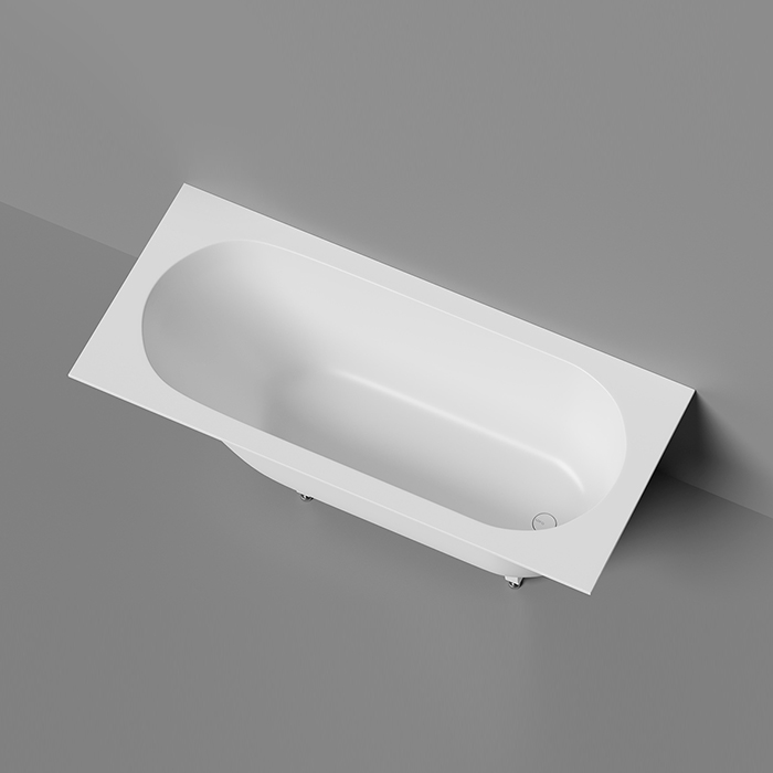 Salini Lofo Kit Ванна 179x79.1x61см, встраиваемая, Solid Surface, с донным клапаном, сифоном, ножками, слив-переливом, цвет: белый матовый