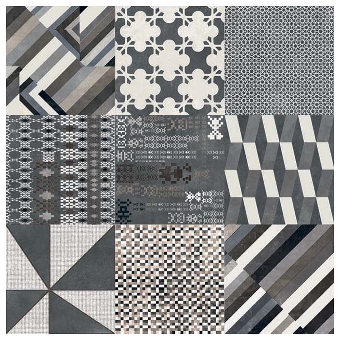 Mutina Azulej Керамогранит 20x20см, универсальный, глазурованный, цвет: mix nero