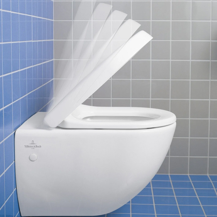 Villeroy&Boch Subway Сиденье с крышкой для унитаза, с микролифтом, нерж. сталь, цвет: альпийский белый