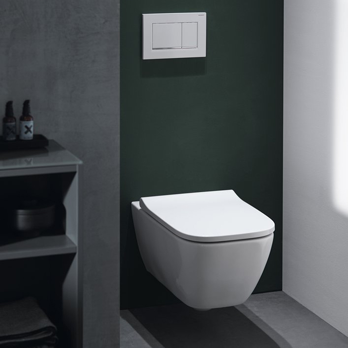 Geberit Smyle Square Унитаз 35х54см., подвесной, безободковый, с крышкой-сиденьем и микролифтом, цвет: белый