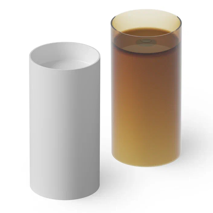 Dea Design Pedestal Basin Раковина 40x40x82см., напольная, без отв., Solid Surface, цвет: White №18