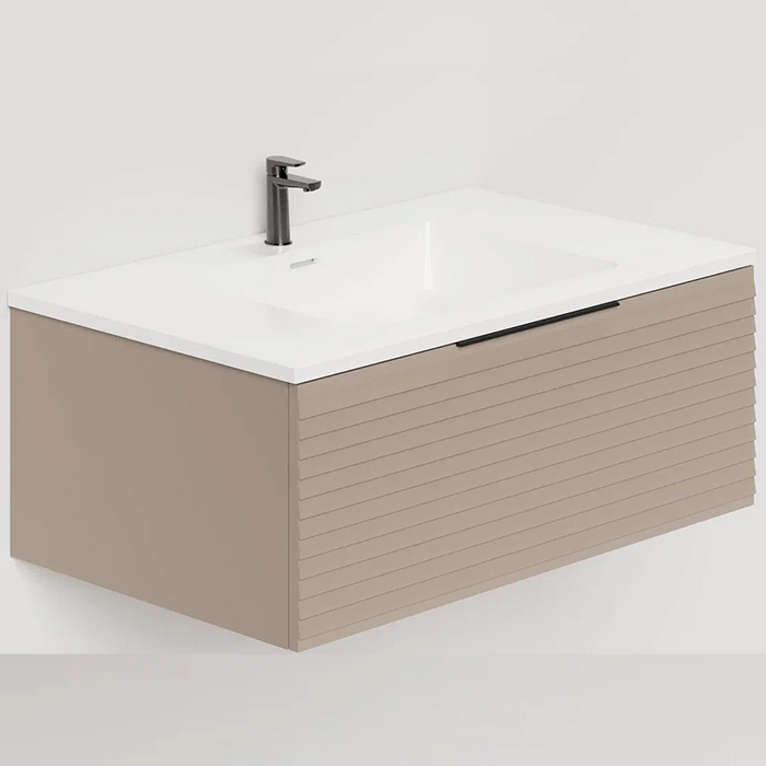 Salini Touch Тумба 80x50x32см., подвесная, с раковиной, 1 ящик, гор. фрез., цвет: Taupe