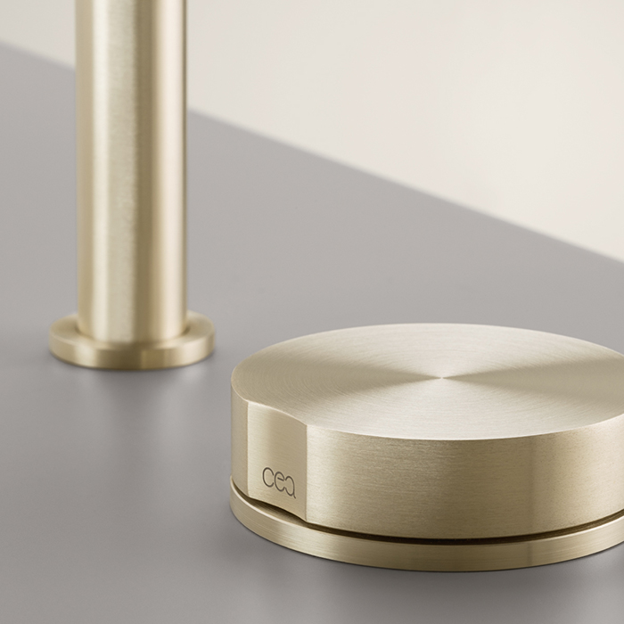 CEA Design GIOTTO Смеситель для раковины, 2 отв., прогрессивный, цвет: PVD золото сатинированное