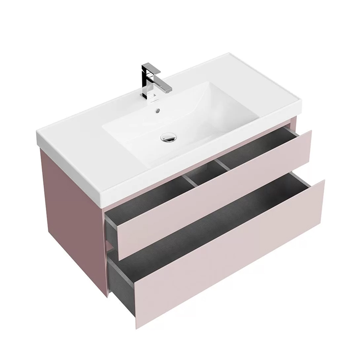 Kerama Marazzi Cubo Тумба 97.8х47х47.5см., подвесная, с ящиками, цвет: мальва матовый