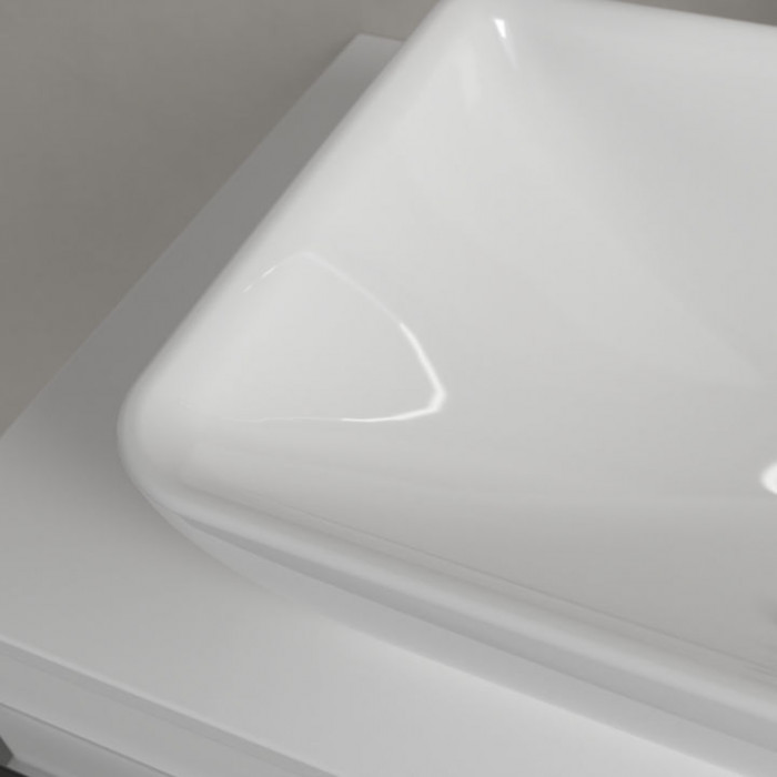 Villeroy&Boch Venticello Раковина накладная 55х36см, без отв., с переливом, с антигрязевым покрытием CeramicPlus, цвет: альпийский белый
