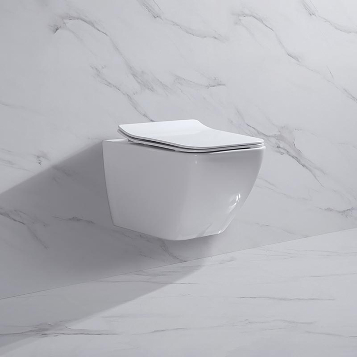 NEMO Унитаз 53x36см, подвесной, безободковый, сиденье микролифт, цвет: белый глянцевый