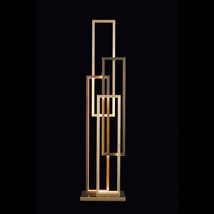 Oasis Edge Напольный светильник 45x22xh183см, с выключателем и диммером, цвет: латунь/шпон/черный матовый