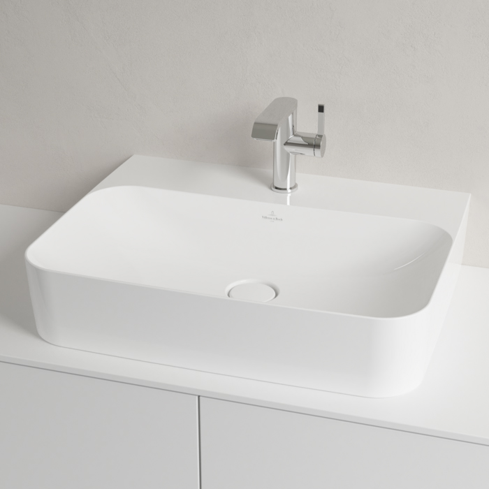 Villeroy&Boch Finion Раковина 60х47 см, 1 отв., с переливом, с антигрязевым покрытием CeramicPlus, цвет: белый