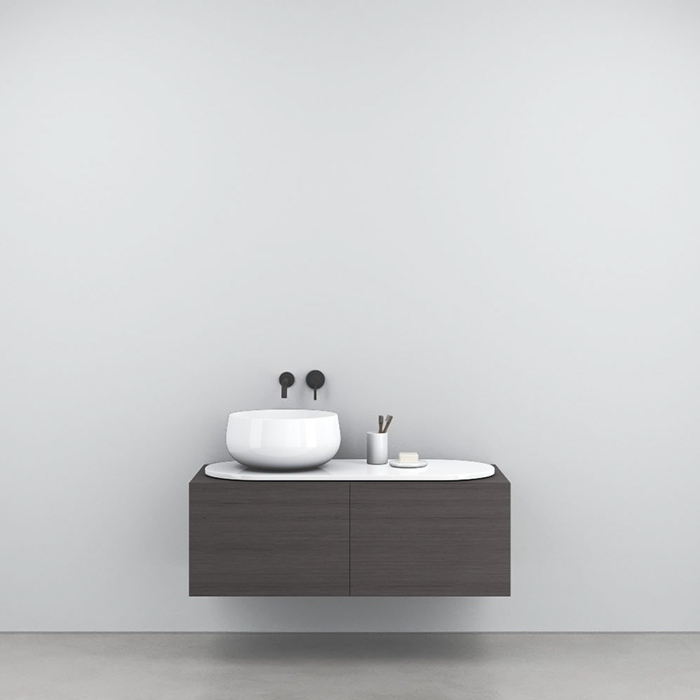 Cielo Delfo Тумба подвесная, с раковиной и столешницей, 113х52хh52см, цвет: Rovere Grigio