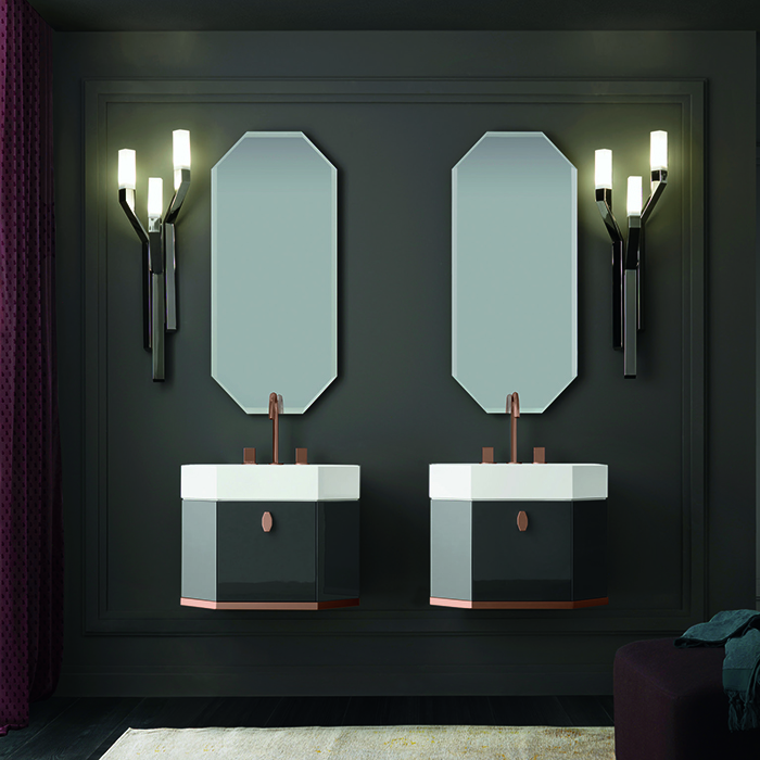 Vitage Milldue Edition Dandy Комплект подвесной мебели 66x47x36см, шкаф, цвет: глянцевый Grafite