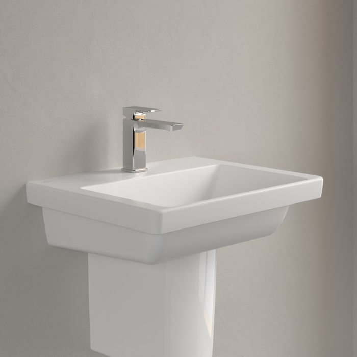 Villeroy&Boch Subway 3.0 Раковина 55х44х16.5см., 1 отв., подвесная, CeramicPlus, без перелива, цвет: белый камень